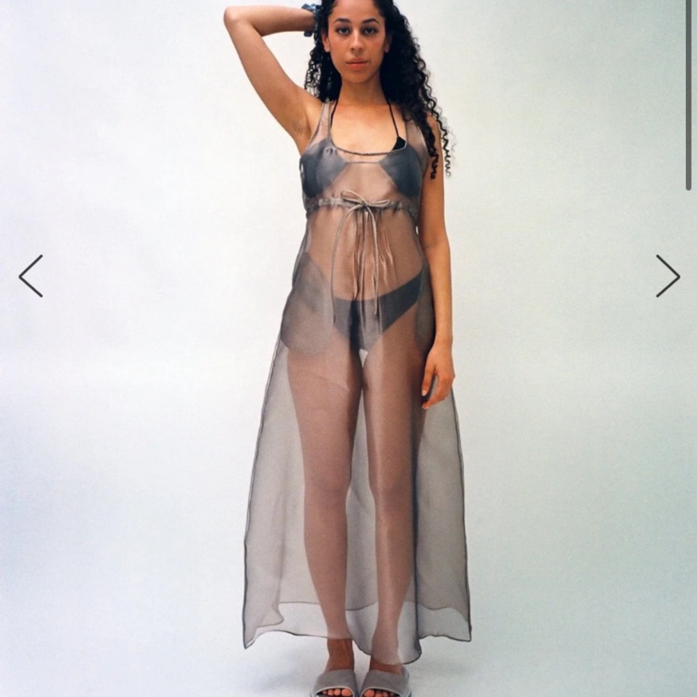 Maryam Nassir Zadeh Hydra sheer tank dress in Beam (brown/gold color) NWOT